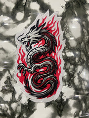 Fire Dragon Embroidered Back Patch – Premium Japanese Style Dragon Applique