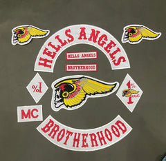 Hells Angels MC Style Embroidery Patch Set – Complete Biker Vest Collection