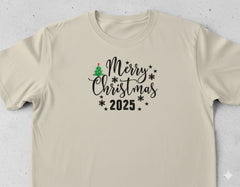 Merry Christmas 2025 Embroidery, Holiday Tree Digital File