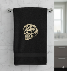 Horned Demon Skull Machine Embroidery Design, Gothic Biker Digital File