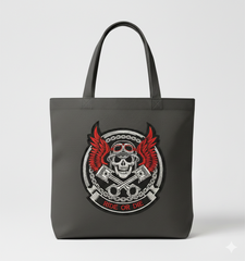 Ride or Die Biker Skull Embroidery Design, Motorcycle Digital File
