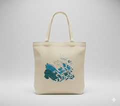 Japanese Wave Embroidery Design, Ocean Art (Digital File)