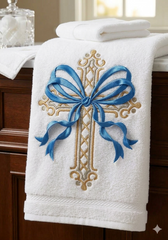 Christian Easter Cross Embroidery: Spring Flower Crucifix Design for Machine Stitching and Sublimation.