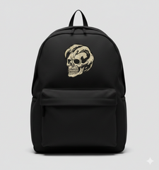 Horned Demon Skull Machine Embroidery Design, Gothic Biker Digital File
