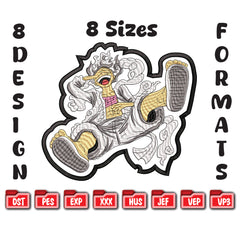 One Piece "Gear 5" Luffy Digital Embroidery Pattern