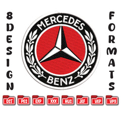 Mercedes-Benz Logo Embroidery Design, Automotive Enthusiast (Digital File)