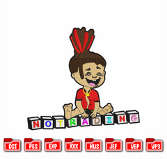 Urban Boy Cartoon Embroidery Design, 8 Sizes & 8 Formats