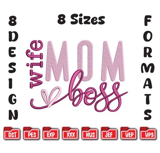 The Matriarch Collection: "Wife Mom Boss" Masterpiece Embroidery