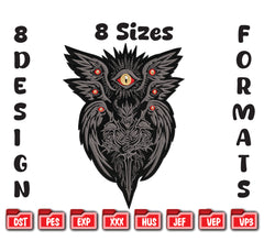 Gothic Seraphim and Dark Knight Machine Embroidery Design
