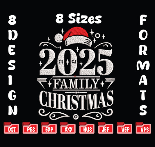 Christmas 2025 Embroidery Design, Embroidery Machine File