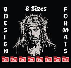 Jesus Crown of Thorns Embroidery, Christian Christ Machine File