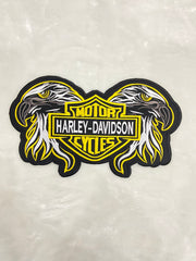 Double Eagle Harley-Davidson Embroidered Patch | Large 12-Inch Biker Vest Back Badge