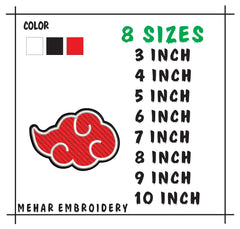 Anime Symbol Embroidery Bundle, Ninja Cloud and Fan Machine Embroidery File