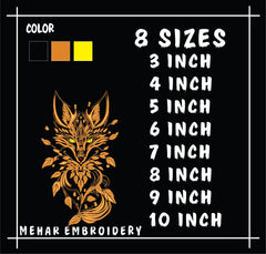 Night Fox Woodland Machine Embroidery Design, Celestial Animal Digital File