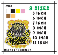 ZEAK Monkey Embroidery Design, Graffiti Gorilla Art File, 8 Sizes