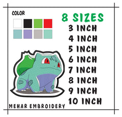 Bulbasaur Embroidery Design – 8 Sizes, Multiple Formats (Digital Download)
