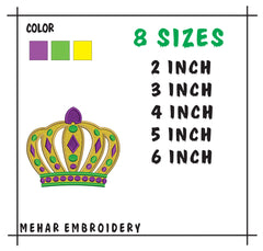 Mardi Gras Embroidery Bundle, Carnival Mask Crown Digital File, Festive Designs