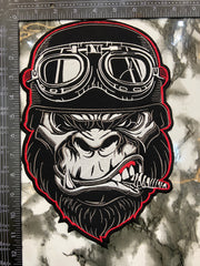 Biker Gorilla Piston Large Back Patch – Aggressive Free Rider Custom Applique