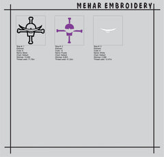 Purple Jolly Roger Embroidery Design - Pirate Skull Machine File - 8 Sizes 8 Formats