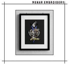 Skull Brotherhood Embroidery Design, Crowned Winged Skull Digital File