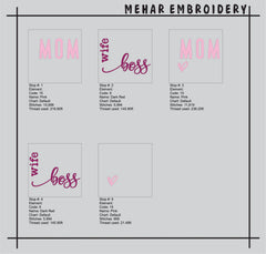 The Matriarch Collection: "Wife Mom Boss" Masterpiece Embroidery