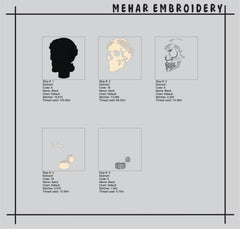 Skull and Ionic Pillar Embroidery Design – Dark Academia File (8 Sizes and Formats)