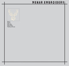 Deer Head Embroidery Design, Buck Antlers Pattern (8 Sizes & Formats), Instant Download