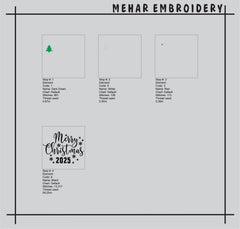 Merry Christmas 2025 Embroidery, Holiday Tree Digital File
