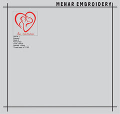 Mother and Baby Line Art Embroidery Design – Minimalist Heart Family (Digital Download)
