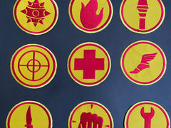 Team Fortress 2 RED Uniform Set Patches Embroidery Iron On Sew Badge DIY Prop Costume TF2 Pyro Soldier Spy Scout Medic Engineer Heavy Sniper