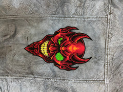 Large Devil Illuminati Face Iron-On Back Patch | Occult & Mystic Applique