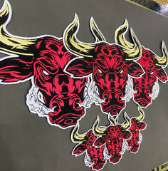 Raging Bull Embroidered Patch – Fierce Bull Head Applique