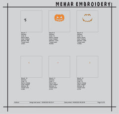 Halloween 2025 Embroidery Design, Jack O' Lantern Digital File