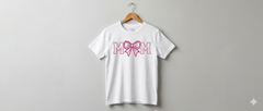Coquette Bow "Mom" Embroidery Design – Girly Ribbon Machine File for Sweatshirts