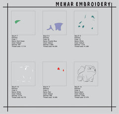 Bulbasaur Embroidery Design – 8 Sizes, Multiple Formats (Digital Download)