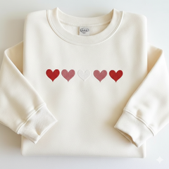 Rainbow Heart Row – Vibrant Valentine’s Day Embroidery Design