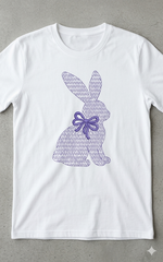 Easter Bunny Machine Embroidery Design | Chinoiserie Rabbit with Coquette Bow (Digital Download)