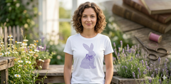 Easter Bunny Machine Embroidery Design | Chinoiserie Rabbit with Coquette Bow (Digital Download)