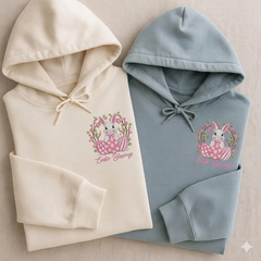 Easter Bunny Floral Embroidery Design – Spring Rabbit Eggs (Instant Download)
