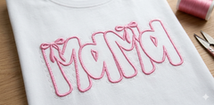 Mama Coquette Bow Embroidery Design | Lace Ribbon Machine File (Digital Download)