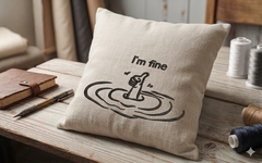 I'm Fine Thumbs Up Drowning Machine Embroidery Design - 8 Sizes Included