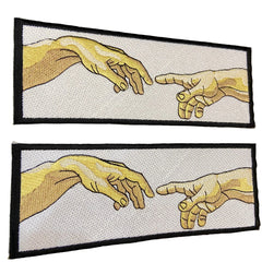 Creation of Adam Iron On Patch: Michelangelo Renaissance Art, 8*3 Inch