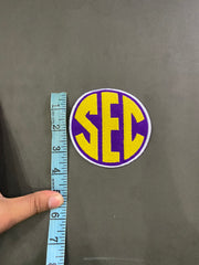 LSU Tigers Purple and Gold Patch Collection | Large Back Patch, Mini Tiger, Tiger Paw Print, Metallic Gold SEC Patch | Iron On Sew On