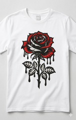 Gothic Dripping Rose Machine Embroidery Design: Floral Digital File (Instant Download)