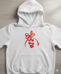 Valentine’s Day Ribbon Bow with Dangling Hearts – Machine Embroidery Design