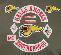 Hells Angels MC Style Embroidery Patch Set – Complete Biker Vest Collection