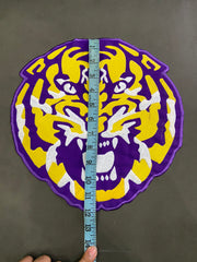 LSU Tigers Purple and Gold Patch Collection | Large Back Patch, Mini Tiger, Tiger Paw Print, Metallic Gold SEC Patch | Iron On Sew On