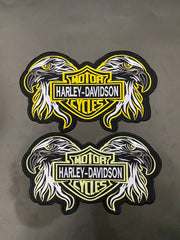 Double Eagle Harley-Davidson Embroidered Patch | Large 12-Inch Biker Vest Back Badge