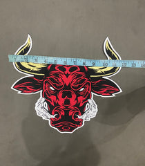 Raging Bull Embroidered Patch – Fierce Bull Head Applique