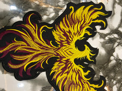 Golden Phoenix Rising Patch Set – Majestic Firebird Embroidered Applique